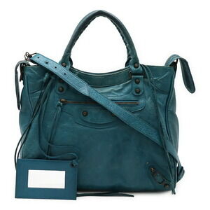 BALENCIAGA Vero handbag tote bag Shoulder peacock blue